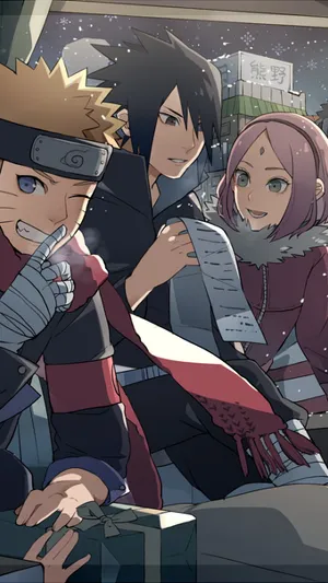 Christmas Team 7 Naruto Iphone Wallpaper