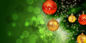 Christmas Tree Background With Christmas Balls Wallpaper