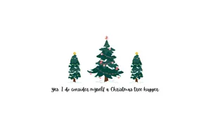 Christmas Tree Hugger Aesthetic Wallpaper