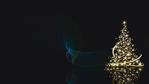 Christmas Tree On A Black Background Wallpaper