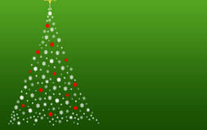 Christmas Tree On Green Background Wallpaper