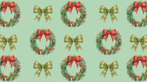Christmas Wreaths And Bows Wallpaper