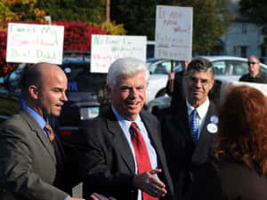 Christopher Dodd At Rally Wallpaper
