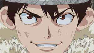 Chrome Showing His Inventive Genius In Dr Stone Anime Wallpaper