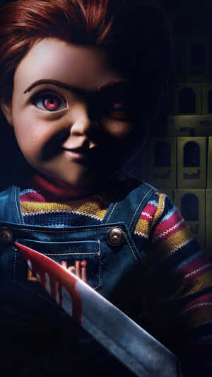 Chucky Doll With A Bloody Knife Wallpaper