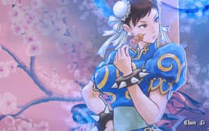 Chun Li Sakura Backdrop Wallpaper