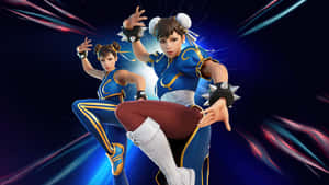 Chun Li Street Fighter Dynamic Pose Wallpaper