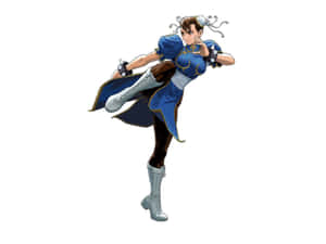 Chun Li Street Fighter Kick Pose Wallpaper