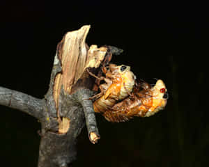 Cicada Emerging From Exoskeleton Wallpaper