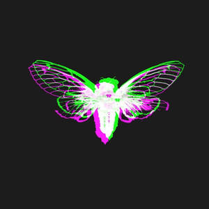 Cicada Pink And Green Art Wallpaper