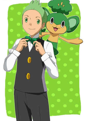 Cilan And Pansage Phone Wallpaper