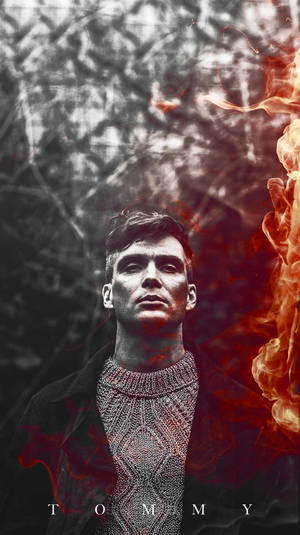 Cillian Murphy Flaming Poster Wallpaper