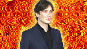 Cillian Murphy Orange Abstract Art Wallpaper