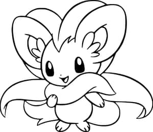 Cinccino Line Art Wallpaper