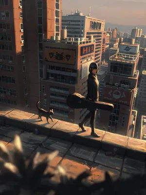 Cinematic Anime Building View Wallpaper