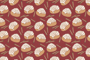 Cinnamon Roll Pattern Background Wallpaper