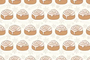 Cinnamon Rolls Pattern Background Wallpaper