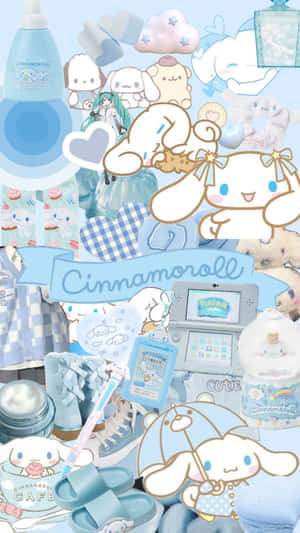 Cinnamoroll Blue Aesthetic Collage Wallpaper