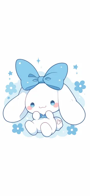 Cinnamoroll_ Blue_ Bow_ Aesthetic.jpg Wallpaper