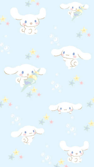 Cinnamoroll Blue Ocean Pattern Wallpaper