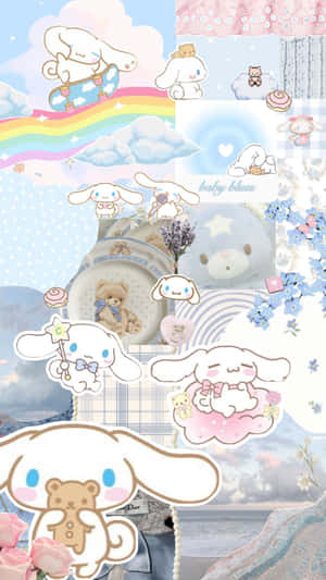 Cinnamoroll Collage Aesthetic Pastel Wallpaper