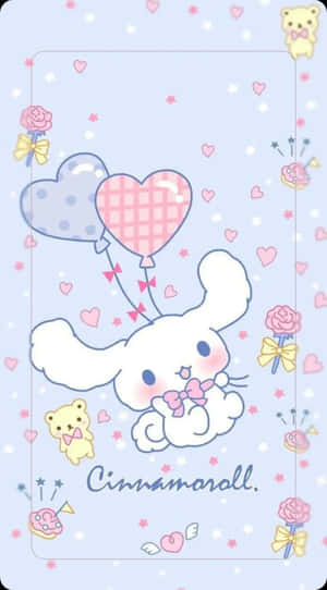 Cinnamoroll Heart Balloon Aesthetic Wallpaper