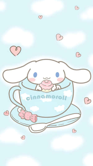 Cinnamoroll In Teacup Aesthetic Wallpaper