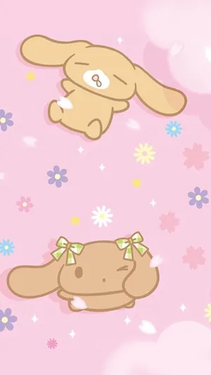 Cinnamoroll Mocha Pink Background Wallpaper