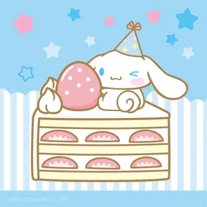 Cinnamoroll Strawberry Cake Wallpaper
