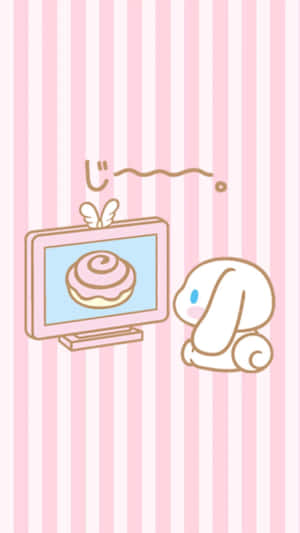 Cinnamoroll Watching Pastry Wallpaper