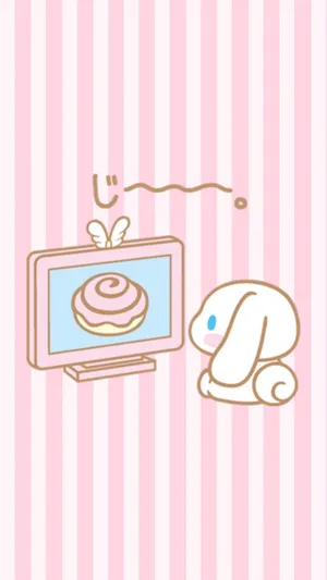 Cinnamoroll Watching Pastry Wallpaper