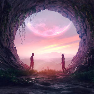 Circle Cave Love Art Wallpaper