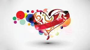 Circles, Lines, And Heart Pattern Wallpaper