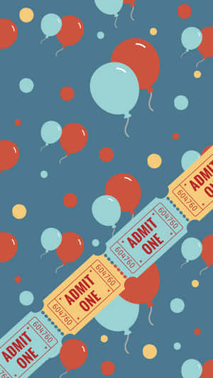 Circus Fun Balloonsand Tickets Pattern Wallpaper