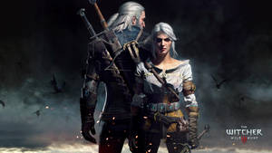 Ciri And Geralt United In The World Of The Witcher 3 Wallpaper