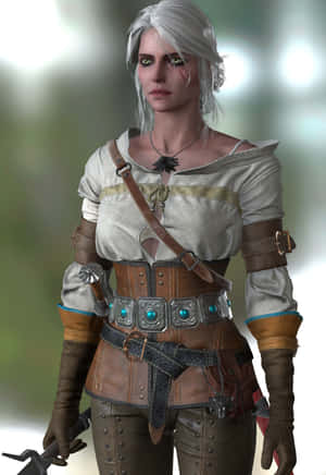 Ciri, Fierce And Fearless In The Witcher Series Wallpaper