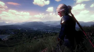 Ciri Overlooking Landscape Witcher3 Wallpaper