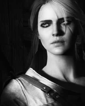 Ciri Portrait Monochrome Wallpaper