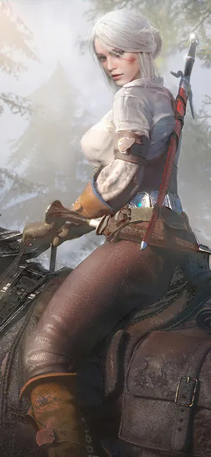 Ciri Riding Horse Witcher 3 Phone Wallpaper