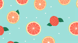 Citrusand Strawberry Pattern Wallpaper