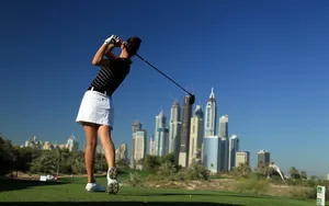 City Girl Golfing Desktop Background Wallpaper