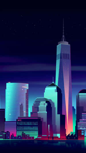 City In Pixel Art Wallpaper