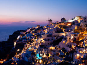 City Landscape Of Oia Greece Wallpaper