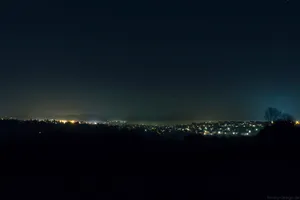 City Lights And Starry Night Wallpaper