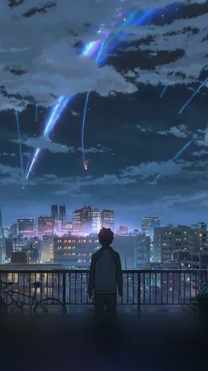 City Lights Illuminating The Night Sky Wallpaper