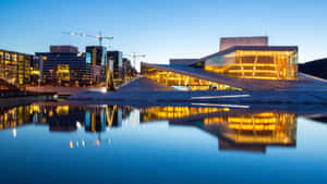 City Near Oslo Opera House Wallpaper