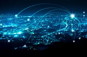 City Network Connectivity Concept Wallpaper