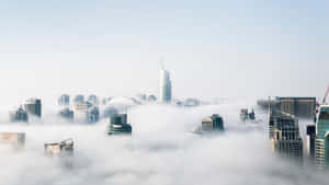 Cityscape_ Above_ Clouds_4 K_ Aesthetic.jpg Wallpaper