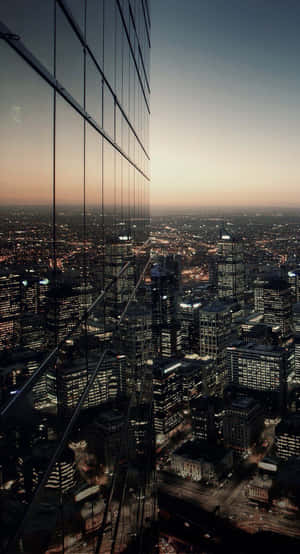Cityscape Reflections At Twilight.jpg Wallpaper