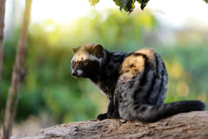 Civet Cat Restingon Tree Branch Wallpaper